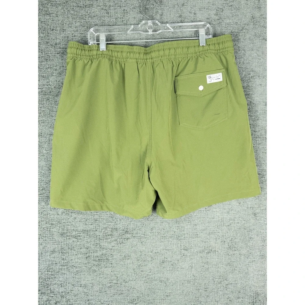 Polo Ralph Lauren Swim Trunks Shorts Mens XXL Olive Green Drawstring Preppy Beac